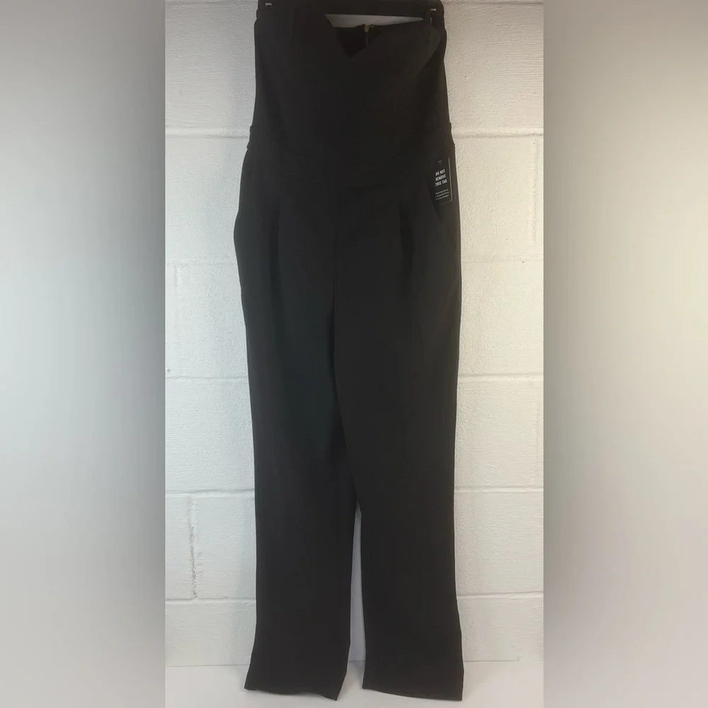Express Black Strapless Jumpsuit, 6 - Picture 2 of 7